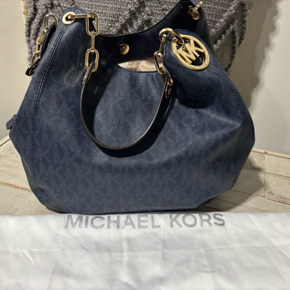 ❤️Michael Kors Large Fulton Baltic Navy Tote - Picture 2 of 9
